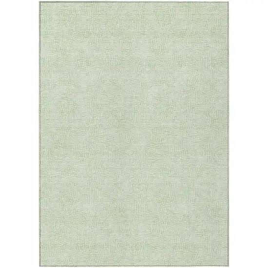 Mint Green And Ivory Geometric Washable Indoor Outdoor Area Rug Photo 2
