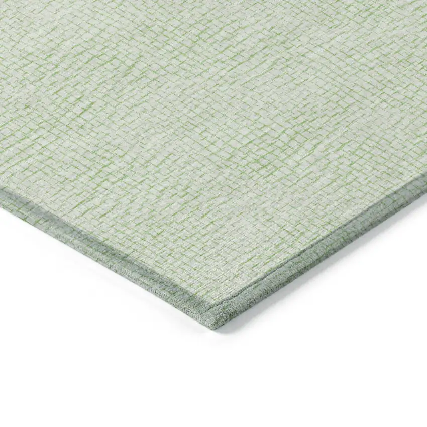Mint Green And Ivory Geometric Washable Indoor Outdoor Area Rug Photo 4