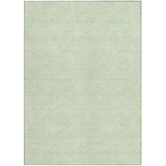 Mint Green And Ivory Geometric Washable Indoor Outdoor Area Rug Photo 6