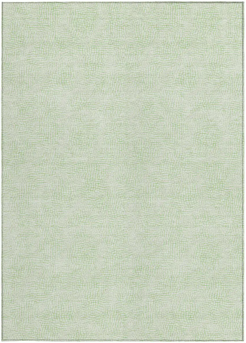 Mint Green And Ivory Geometric Washable Indoor Outdoor Area Rug Photo 6