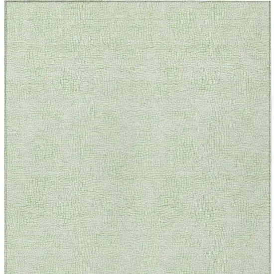 Mint Green And Ivory Geometric Washable Indoor Outdoor Area Rug Photo 5