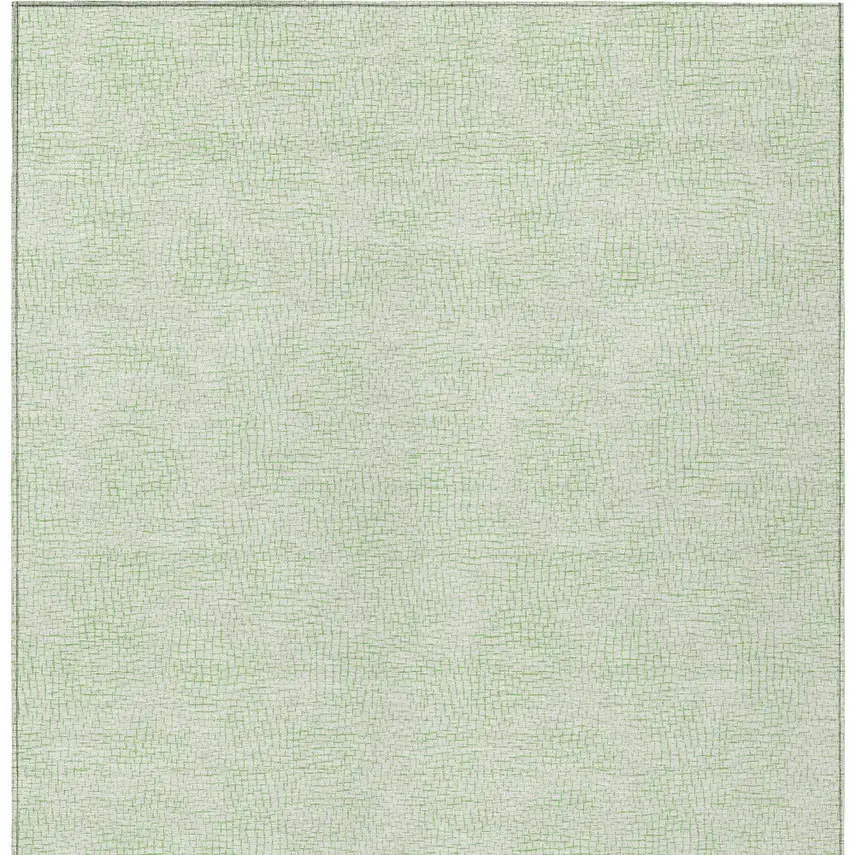 Mint Green And Ivory Geometric Washable Indoor Outdoor Area Rug Photo 6