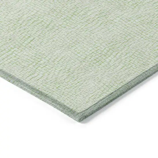Mint Green And Ivory Geometric Washable Indoor Outdoor Area Rug Photo 4