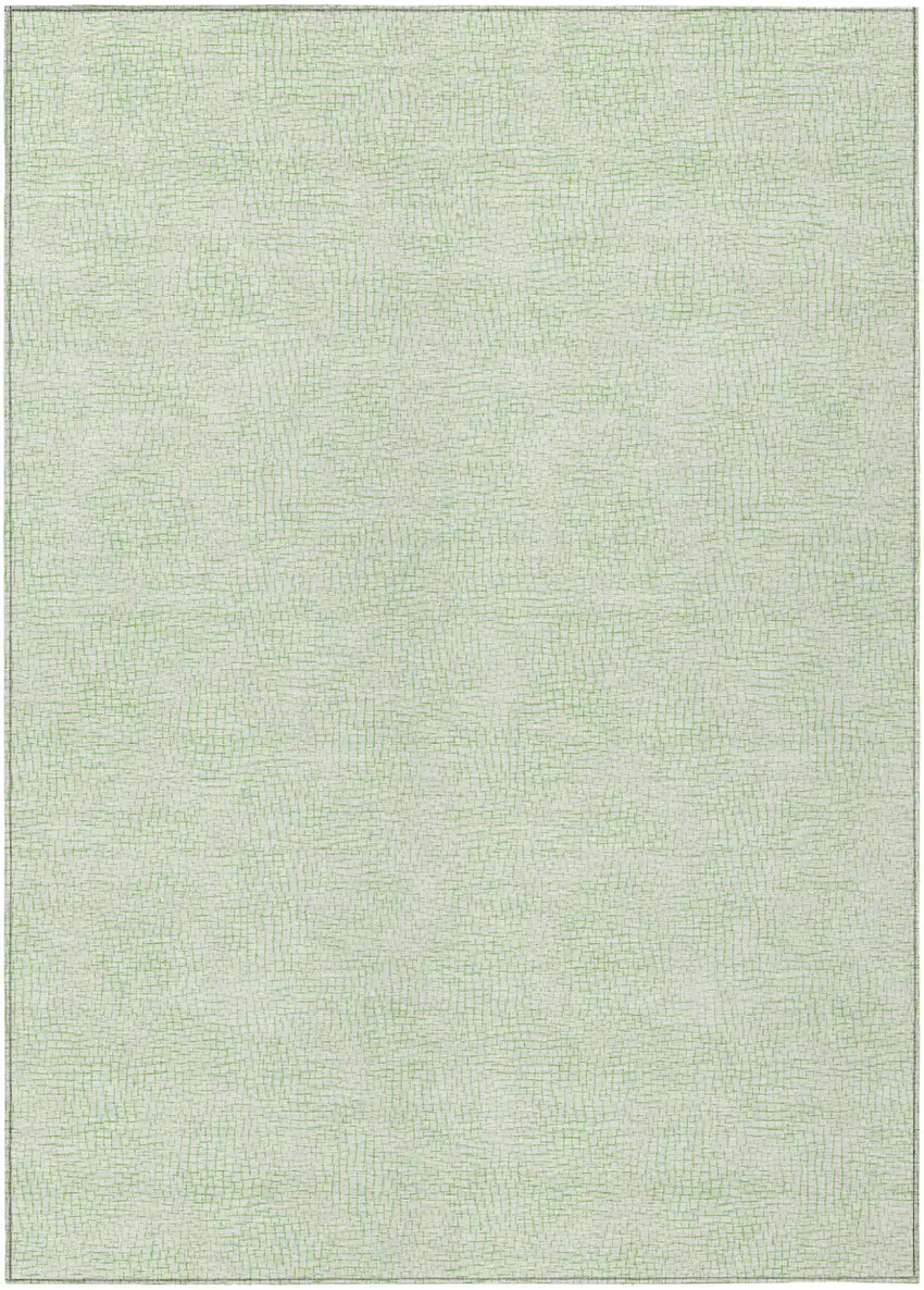 Mint Green And Ivory Geometric Washable Indoor Outdoor Area Rug Photo 2