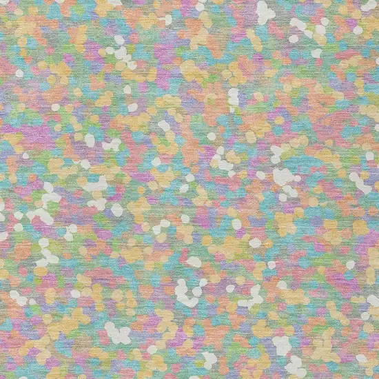 Mint Green And Ivory Geometric Washable Indoor Outdoor Area Rug Photo 2