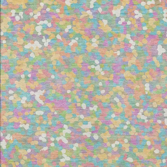 Mint Green And Ivory Geometric Washable Indoor Outdoor Area Rug Photo 2