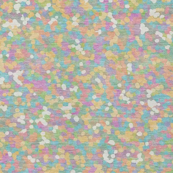 Mint Green And Ivory Geometric Washable Indoor Outdoor Area Rug Photo 2