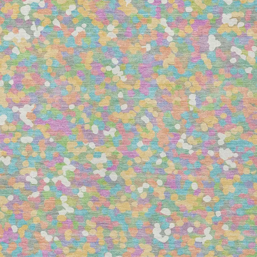 Mint Green And Ivory Geometric Washable Indoor Outdoor Area Rug Photo 2