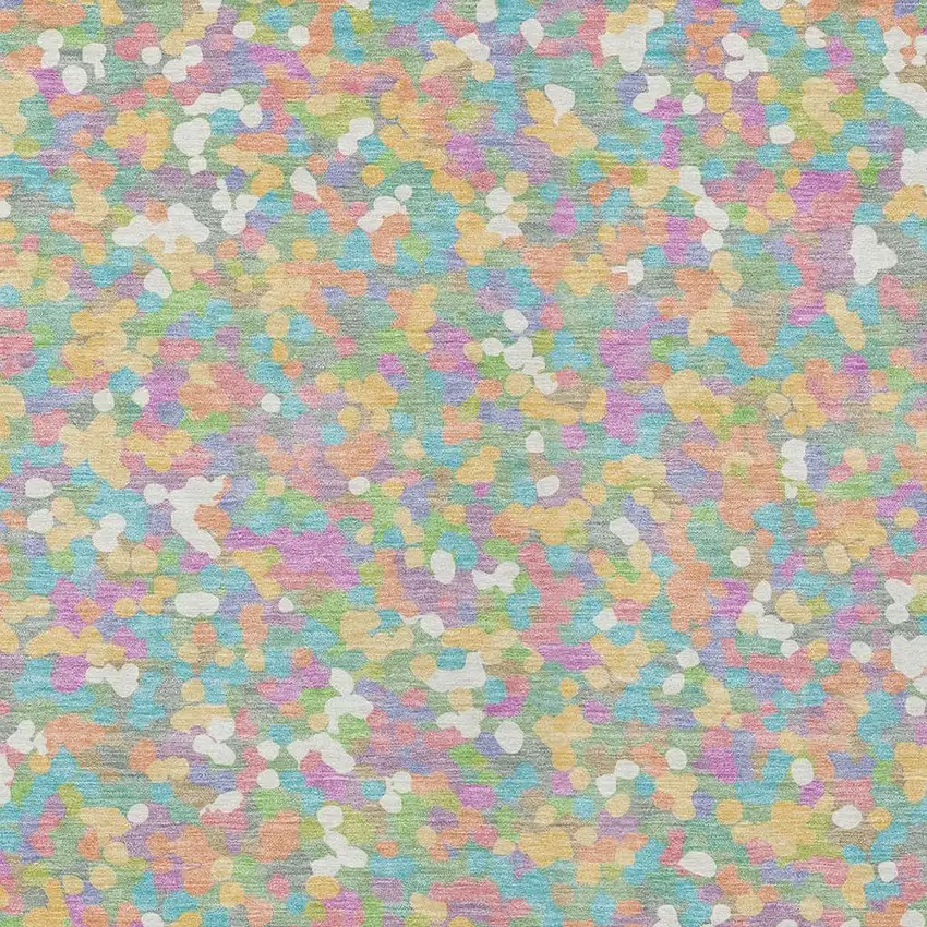 Mint Green And Ivory Geometric Washable Indoor Outdoor Area Rug Photo 2