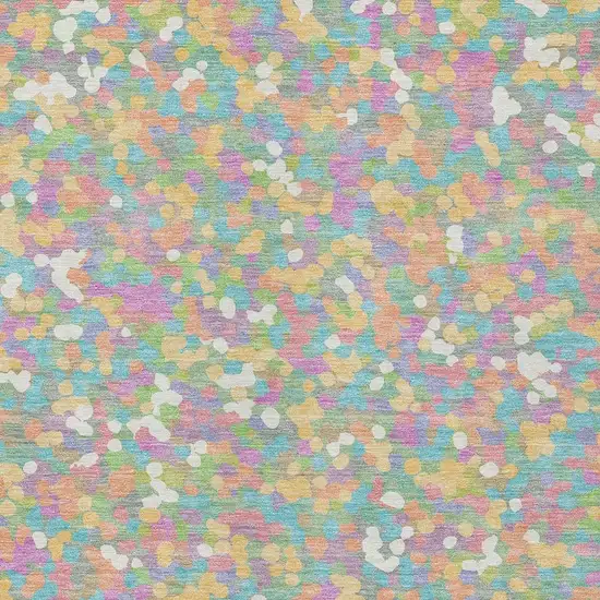 Mint Green And Ivory Geometric Washable Indoor Outdoor Area Rug Photo 2