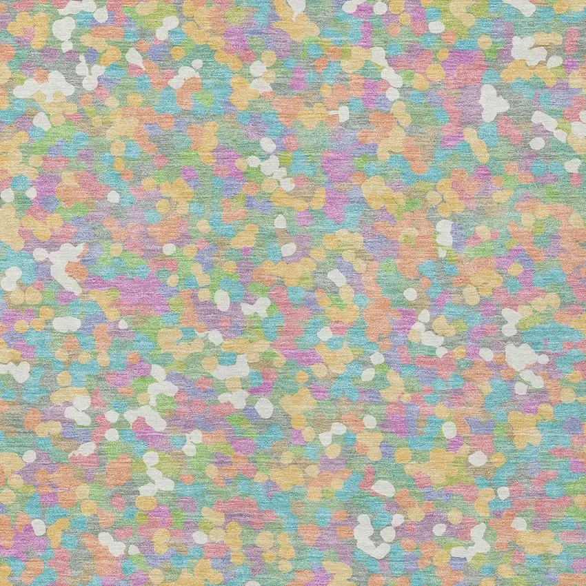 Mint Green And Ivory Geometric Washable Indoor Outdoor Area Rug Photo 2