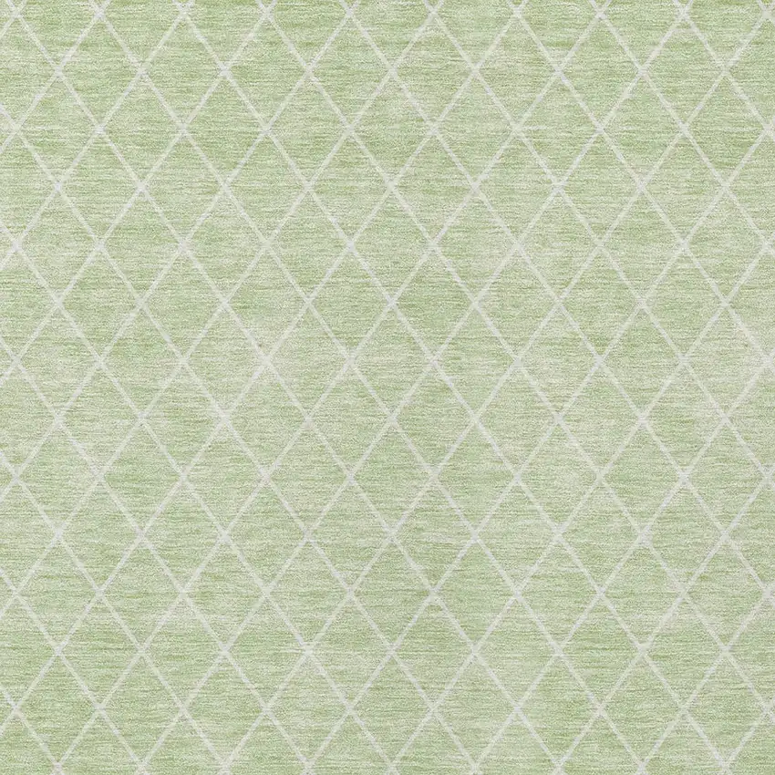 Mint Green And Ivory Geometric Washable Indoor Outdoor Area Rug Photo 5