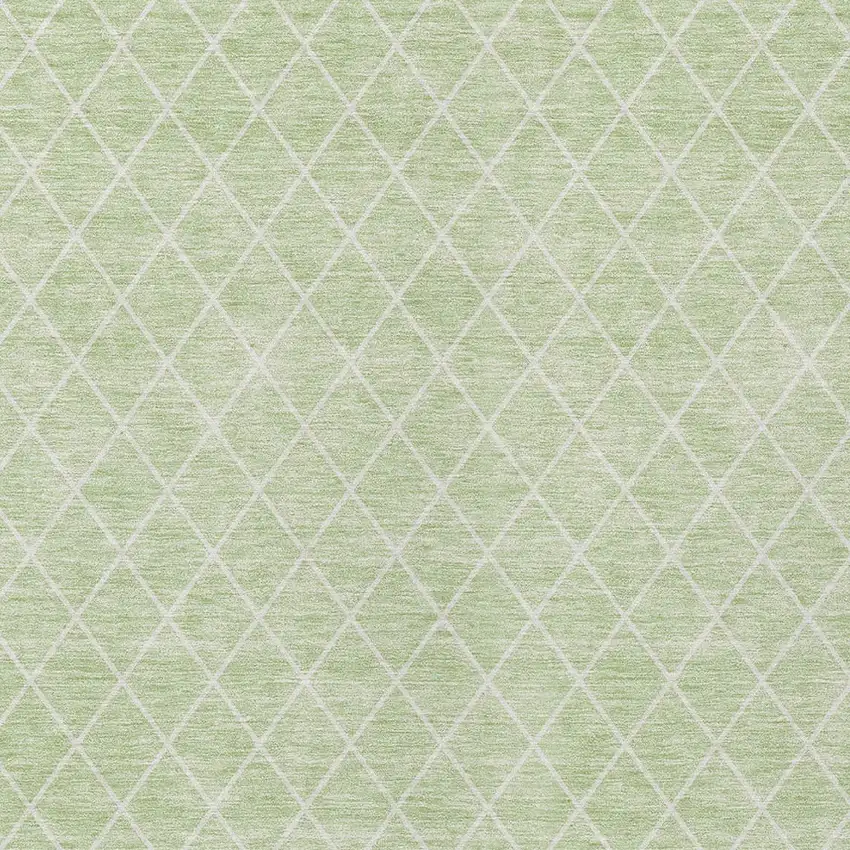 Mint Green And Ivory Geometric Washable Indoor Outdoor Area Rug Photo 5