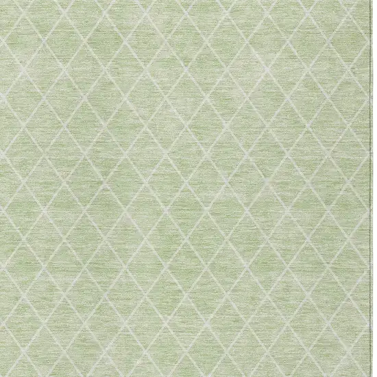 Mint Green And Ivory Geometric Washable Indoor Outdoor Area Rug Photo 5
