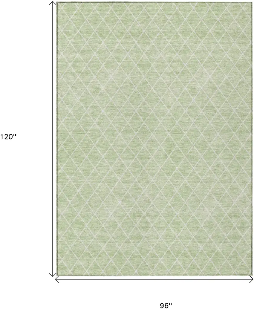 Mint Green And Ivory Geometric Washable Indoor Outdoor Area Rug Photo 3