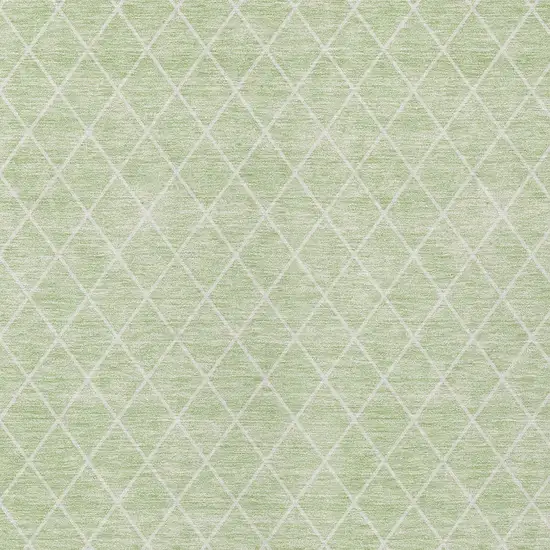 Mint Green And Ivory Geometric Washable Indoor Outdoor Area Rug Photo 5
