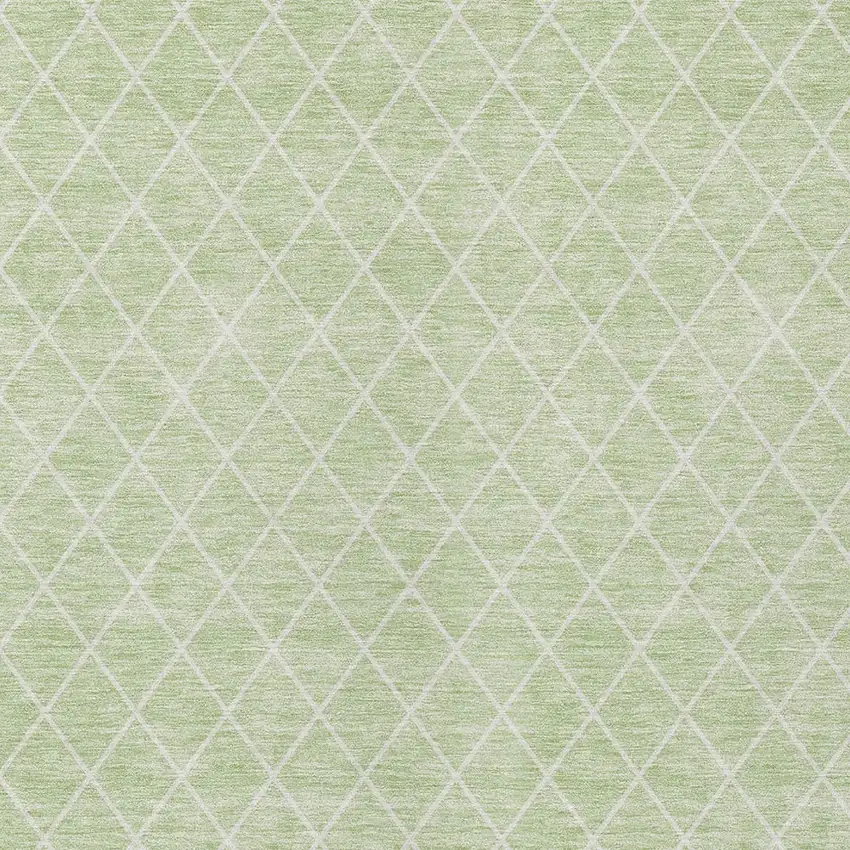 Mint Green And Ivory Geometric Washable Indoor Outdoor Area Rug Photo 5