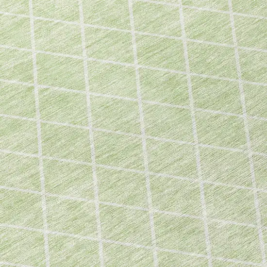 Mint Green And Ivory Geometric Washable Indoor Outdoor Area Rug Photo 7