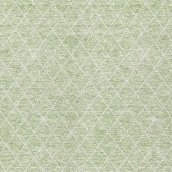 Mint Green And Ivory Geometric Washable Indoor Outdoor Area Rug Photo 5