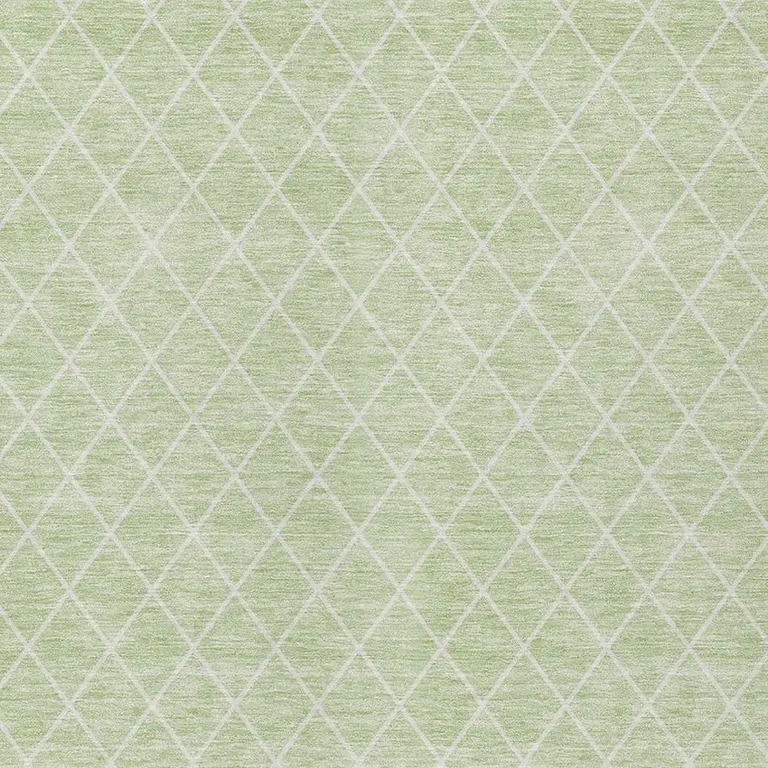 Mint Green And Ivory Geometric Washable Indoor Outdoor Area Rug Photo 5