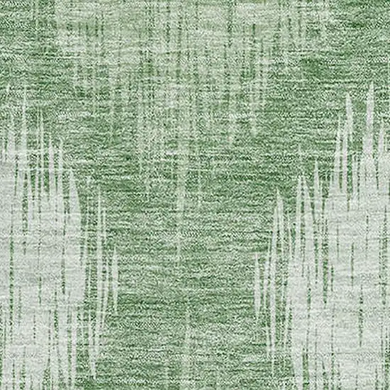 Mint Green And Ivory Ikat Washable Area Rug With UV Protection Photo 3