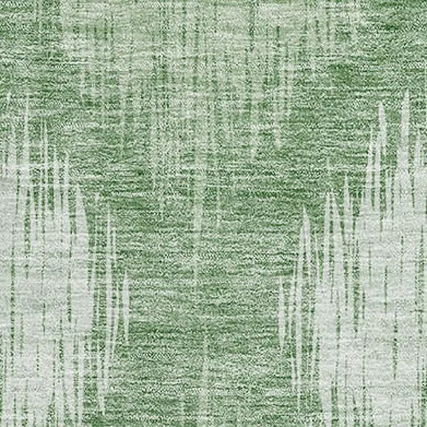 Mint Green And Ivory Ikat Washable Area Rug With UV Protection Photo 3