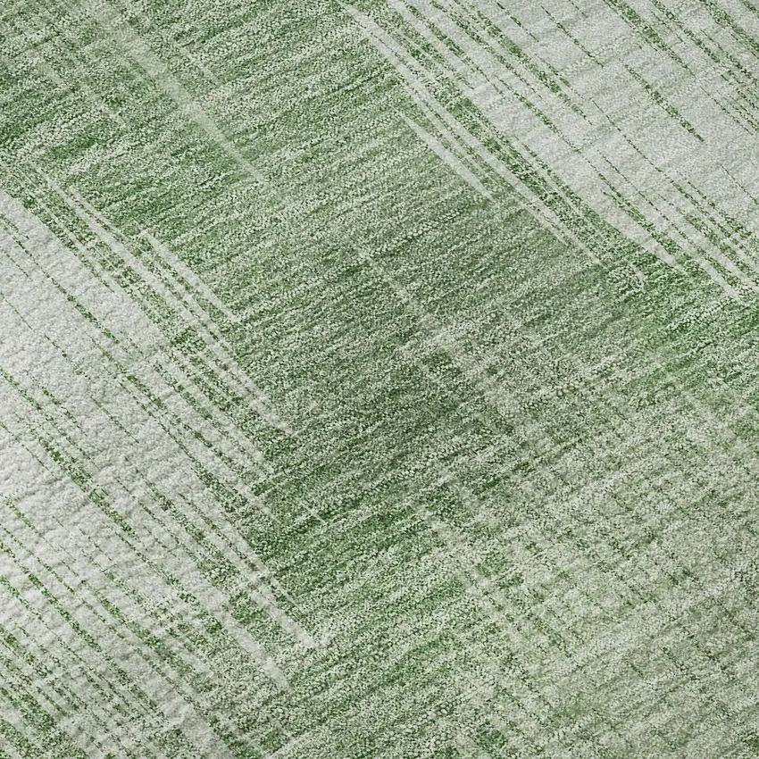 Mint Green And Ivory Ikat Washable Area Rug With UV Protection Photo 9