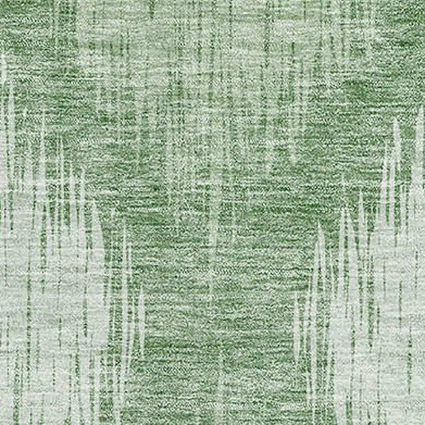 Mint Green And Ivory Ikat Washable Area Rug With UV Protection Photo 3