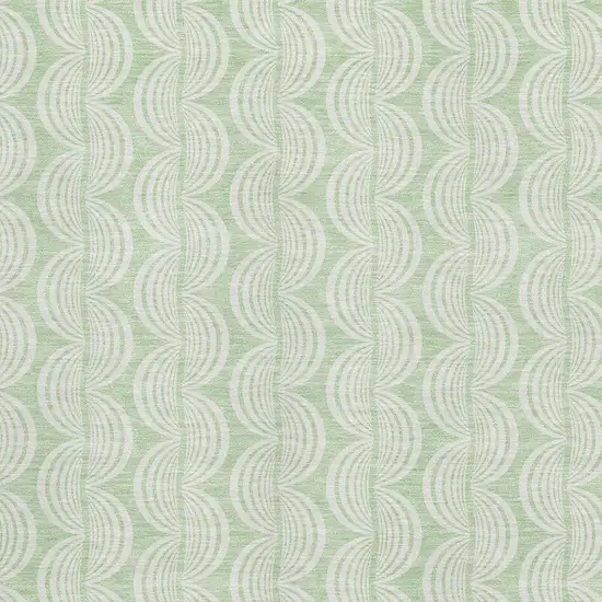 Mint Green And Ivory Ogee Washable Area Rug With UV Protection Photo 2