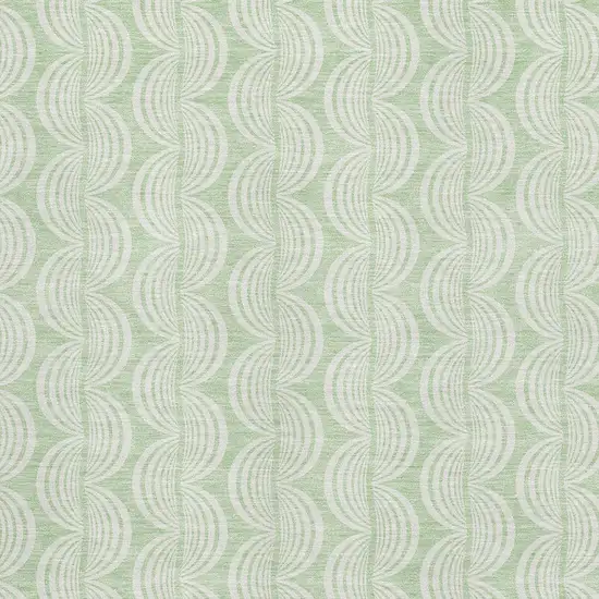 Mint Green And Ivory Ogee Washable Area Rug With UV Protection Photo 2