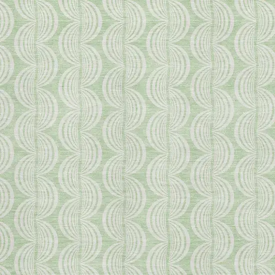 Mint Green And Ivory Ogee Washable Area Rug With UV Protection Photo 2