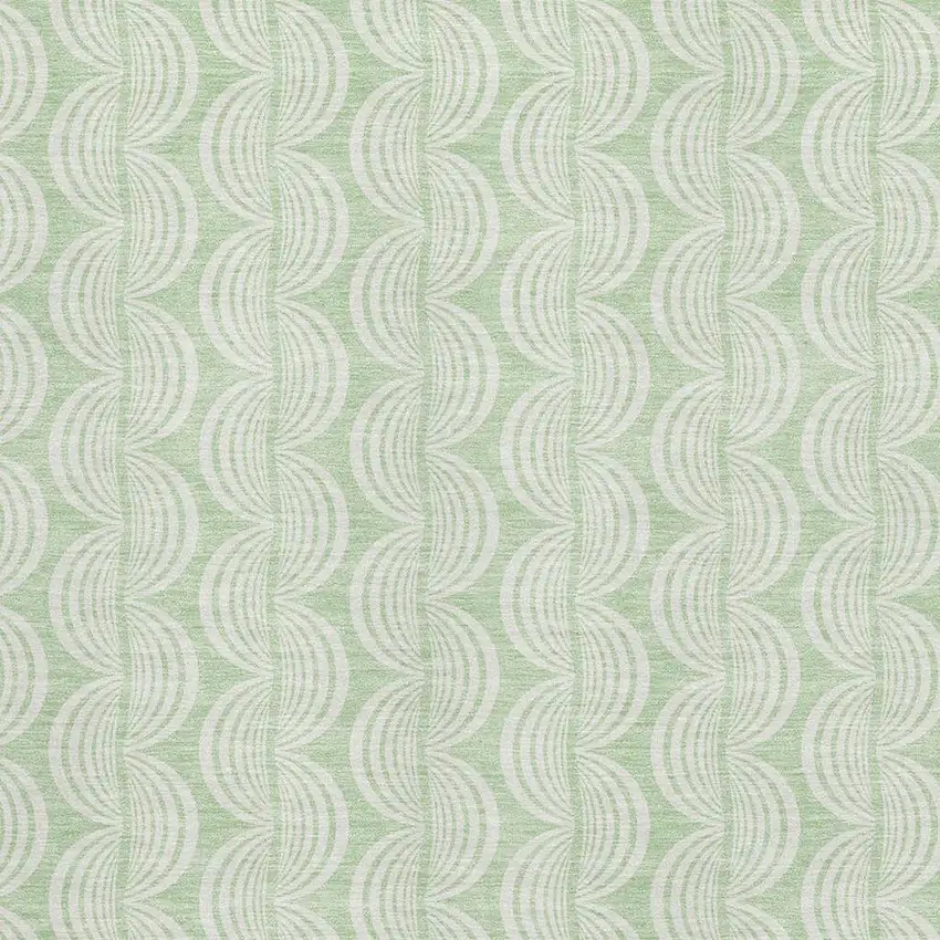 Mint Green And Ivory Ogee Washable Area Rug With UV Protection Photo 2