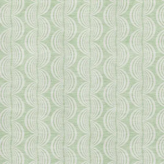 Mint Green And Ivory Ogee Washable Area Rug With UV Protection Photo 2