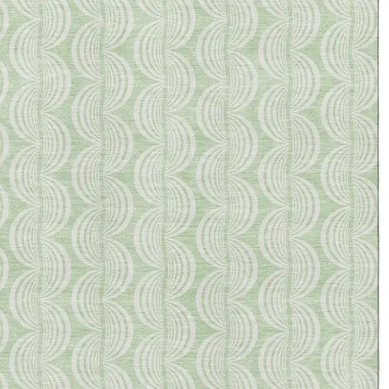 Mint Green And Ivory Ogee Washable Area Rug With UV Protection Photo 2