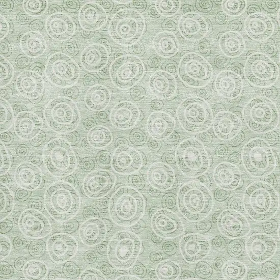 Mint Green And Ivory Polka Dot Washable Area Rug With UV Protection Photo 3