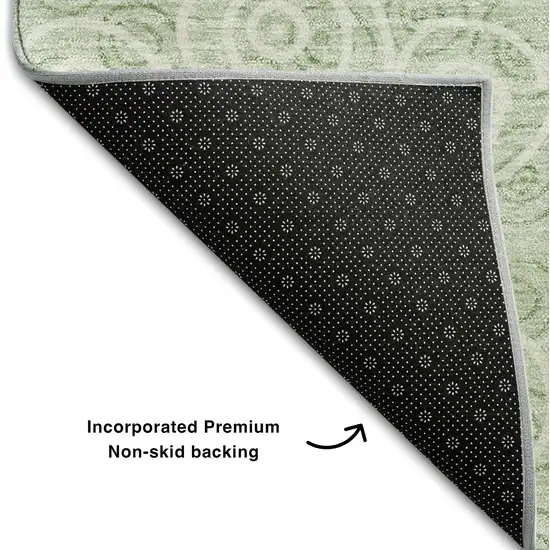 Mint Green And Ivory Polka Dot Washable Area Rug With UV Protection Photo 7