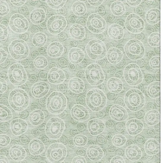 Mint Green And Ivory Polka Dot Washable Area Rug With UV Protection Photo 3