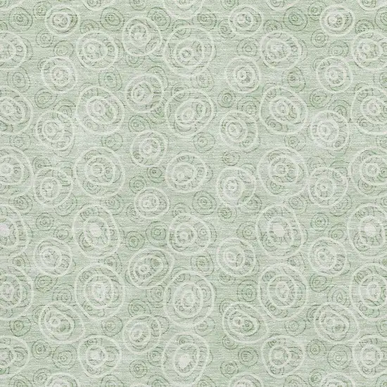 Mint Green And Ivory Polka Dot Washable Area Rug With UV Protection Photo 3