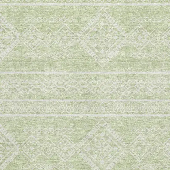 Mint Green And Ivory Southwestern Washable Area Rug With UV Protection Photo 3