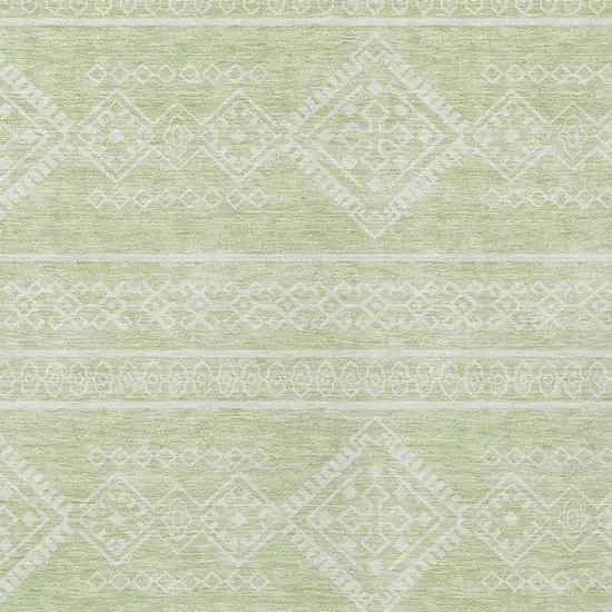 Mint Green And Ivory Southwestern Washable Indoor Outdoor Area Rug Photo 5