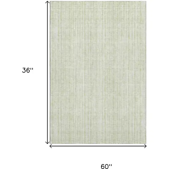 Mint Green And Ivory Striped Washable Area Rug With UV Protection Photo 3