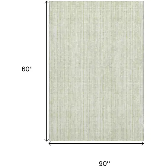 Mint Green And Ivory Striped Washable Area Rug With UV Protection Photo 3
