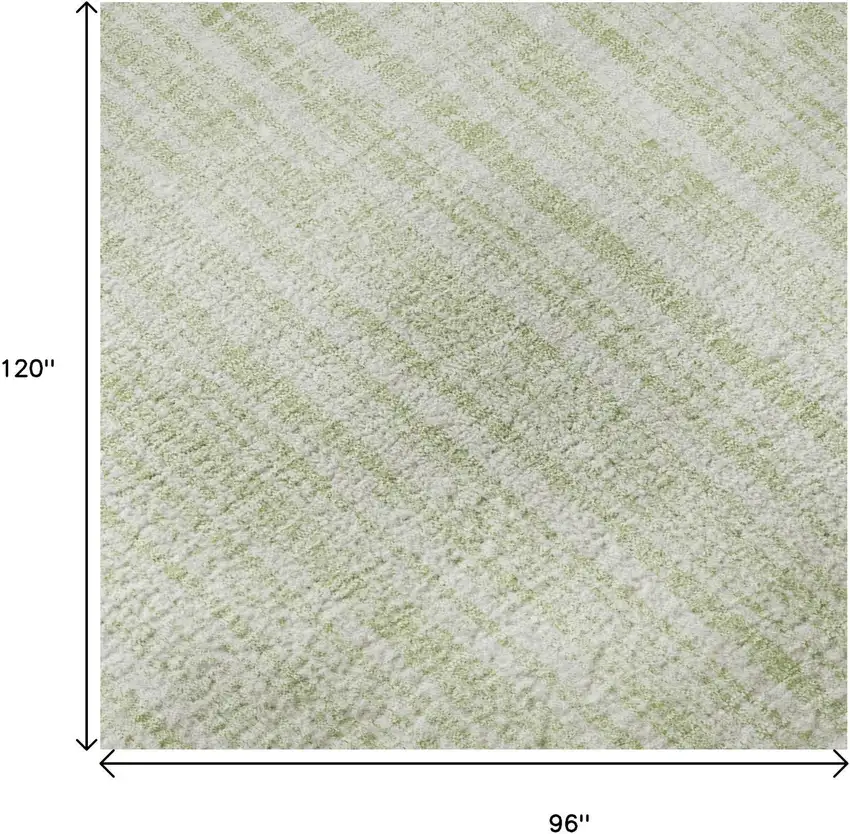 Mint Green And Ivory Striped Washable Area Rug With UV Protection Photo 9