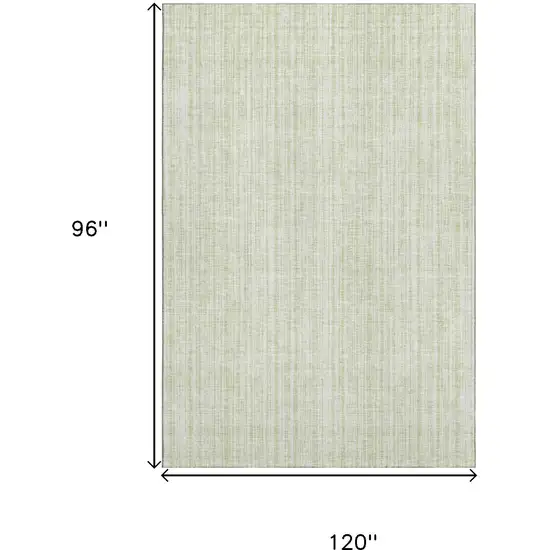 Mint Green And Ivory Striped Washable Area Rug With UV Protection Photo 3