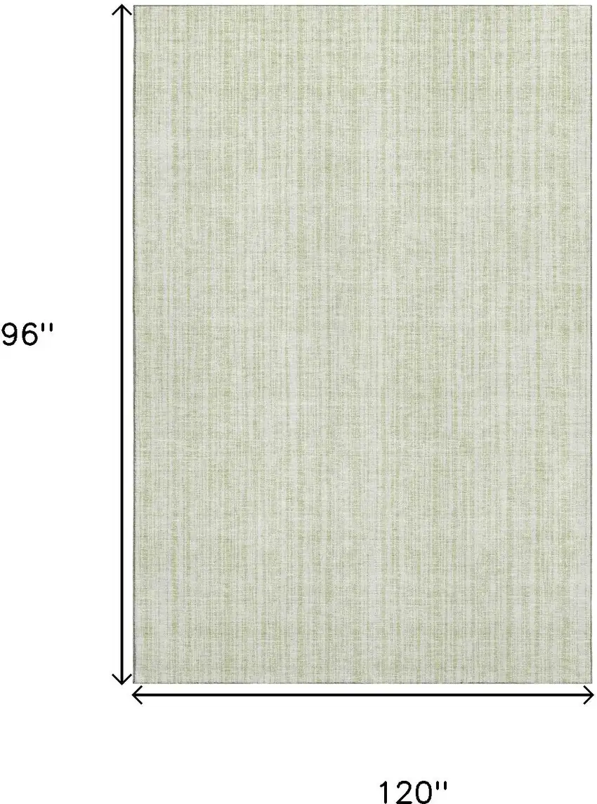 Mint Green And Ivory Striped Washable Area Rug With UV Protection Photo 3