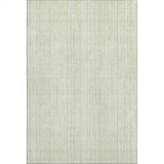 Mint Green And Ivory Striped Washable Area Rug With UV Protection Photo 5
