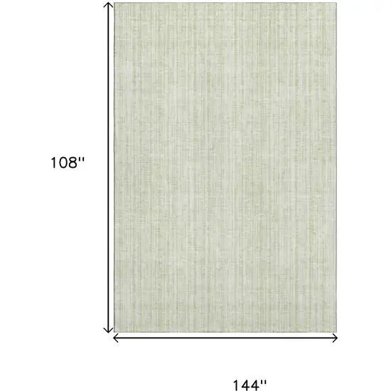 Mint Green And Ivory Striped Washable Area Rug With UV Protection Photo 3
