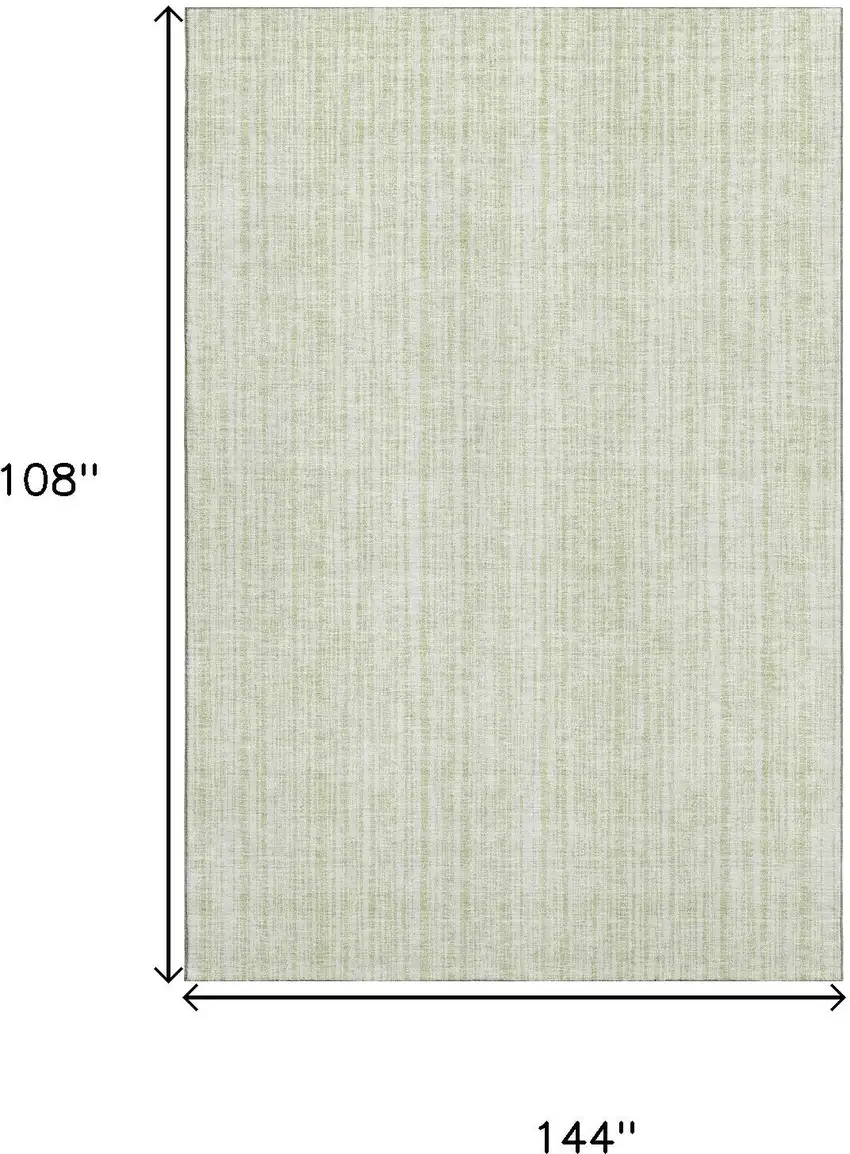 Mint Green And Ivory Striped Washable Area Rug With UV Protection Photo 3