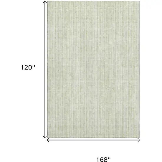 Mint Green And Ivory Striped Washable Area Rug With UV Protection Photo 3