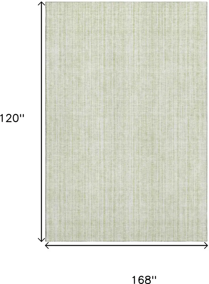 Mint Green And Ivory Striped Washable Area Rug With UV Protection Photo 3